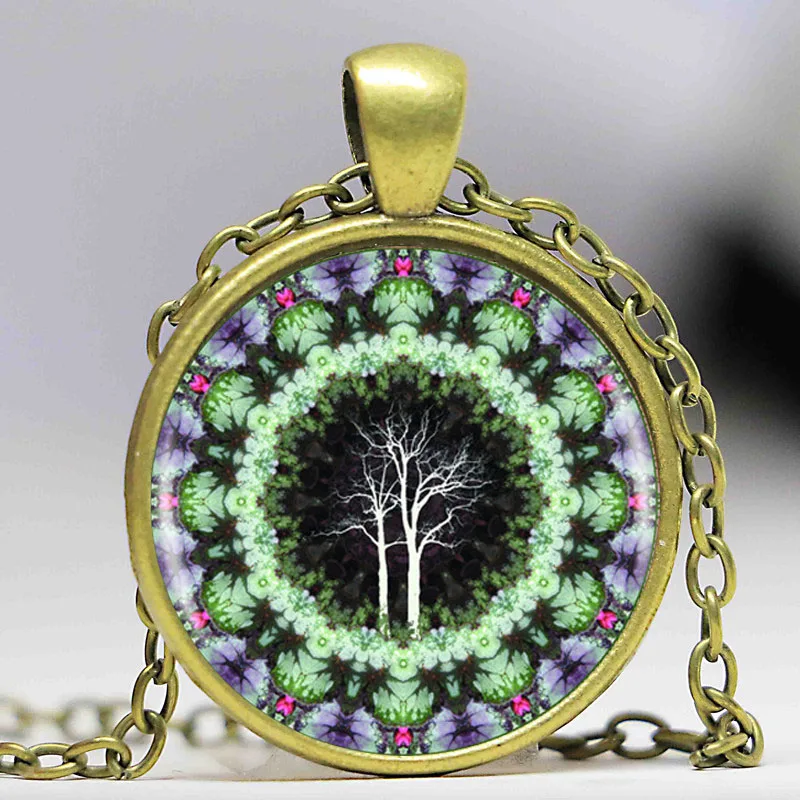 Rune лес Мандала Логотип Подвеска с цветочной мандалой картина искусство