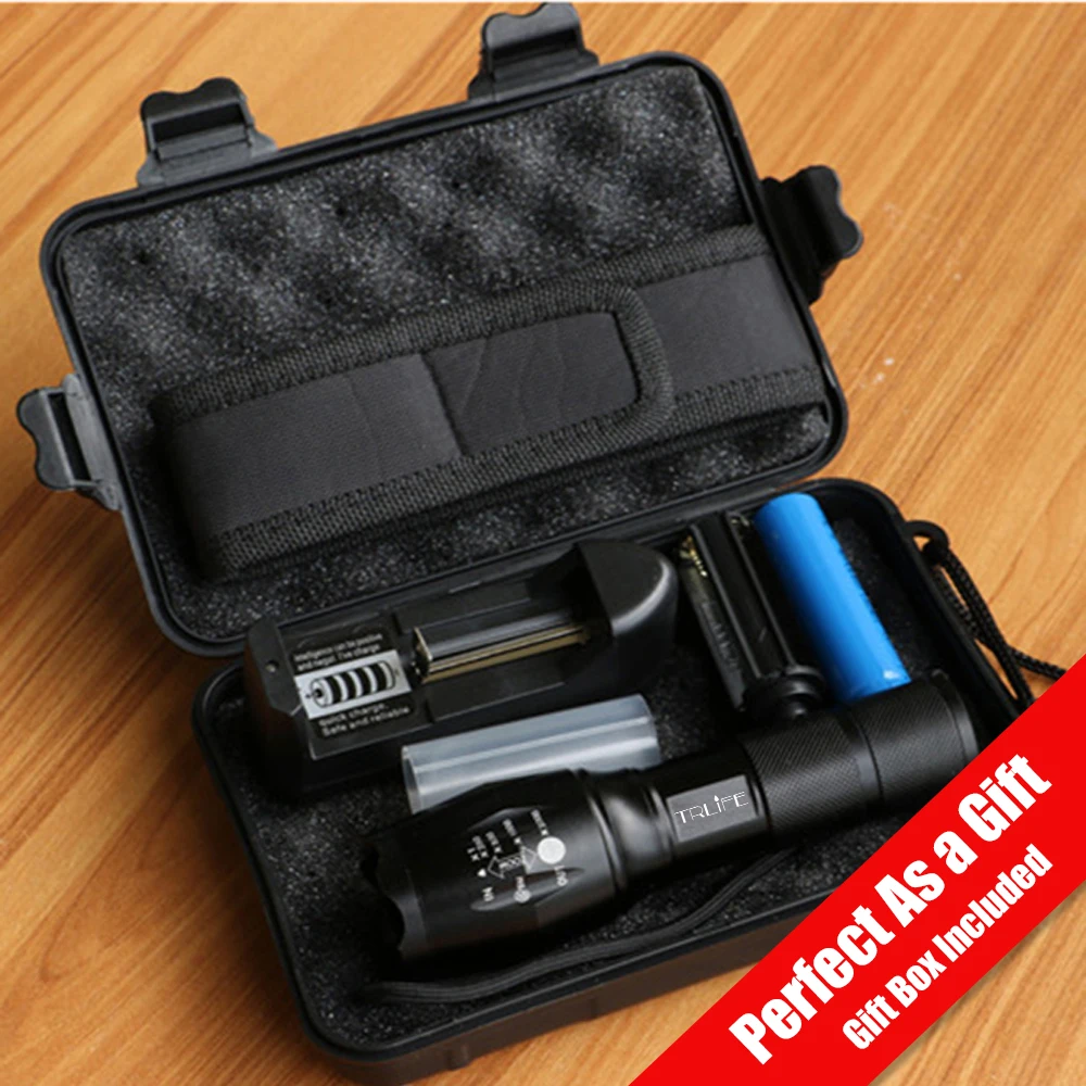 

LED Flashlight Ultra Bright Torch T6/L2//V6 5 Lighting Modes lanterna Zoom Powerful Bicycle Light Camping Light by 18650 Battery