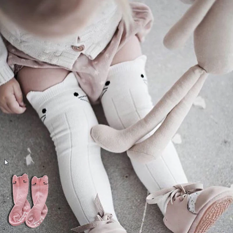 Милые детские носки унисекс с мультяшным рисунком лисы гольфы для девочек и