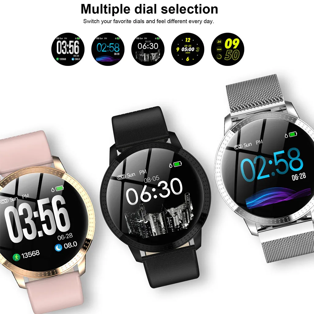 CF18 Smart Watch IP67 waterproof Color Screen Blood Pressure Heart Rate Monitor men women Smartwatch for Samsung Xiaomi Huawei