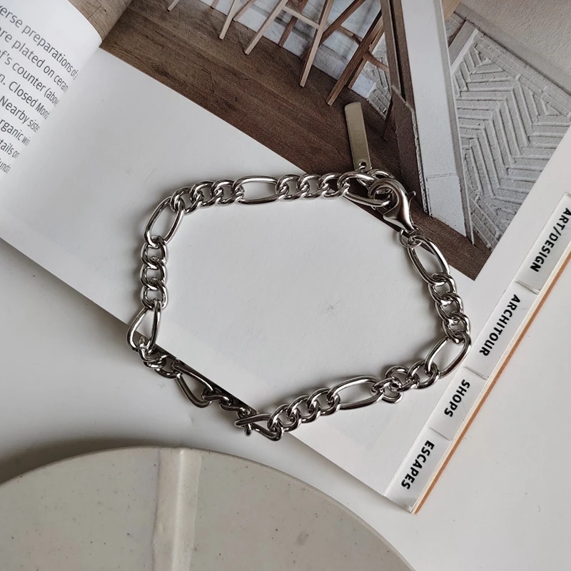 LouLeur 925 sterling silver rude chain bracelets industry style temperament fashionable elegant for women fine jewelry | Украшения и