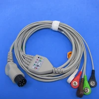 one piece ecg cable with 5leads snap compatible for mindray mec1000mec2000