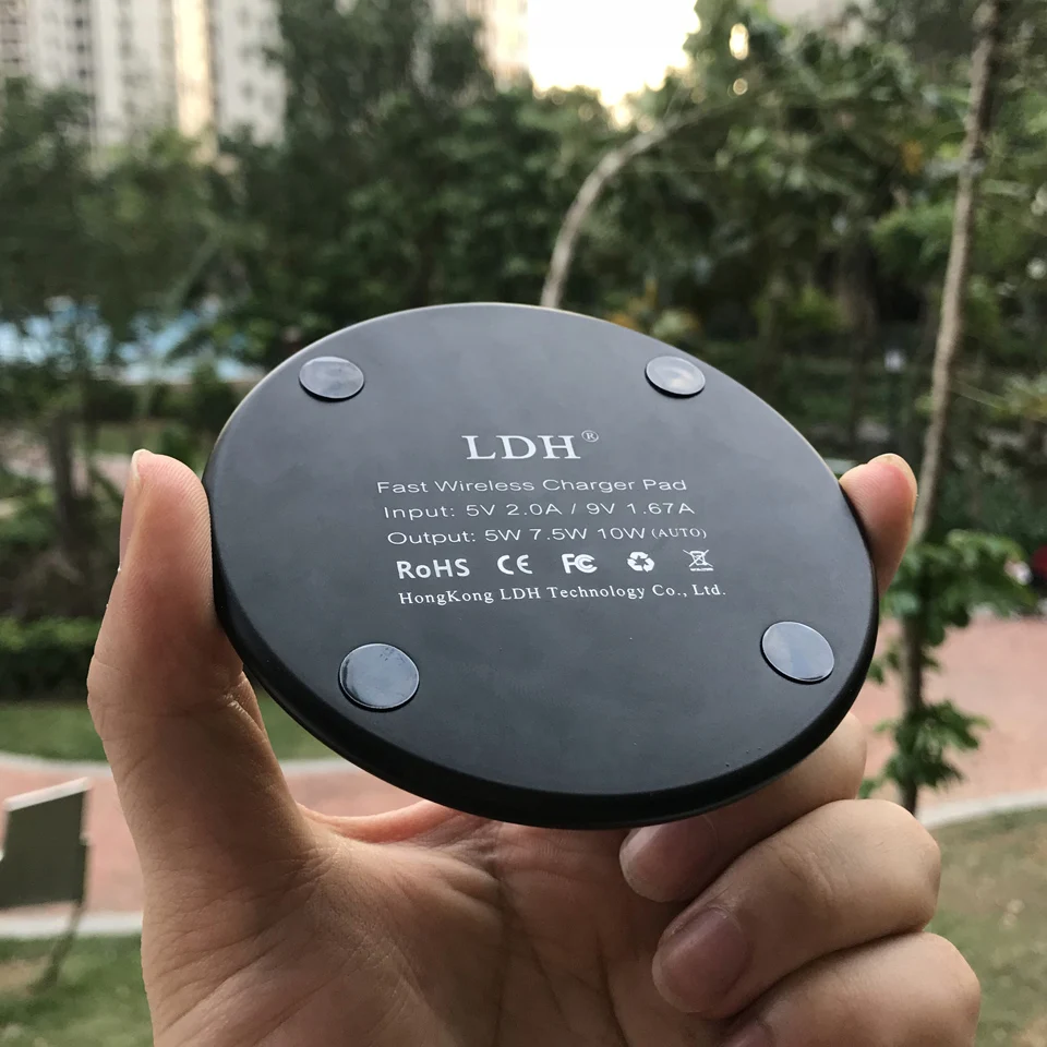 LDH 10 Вт 7,5 Вт Qi Беспроводной Зарядное устройство для iPhone X XS Max XR 8 плюс быстрая Беспроводной зарядки для samsung galaxy S9 S8 Note 9 8 S7+ край