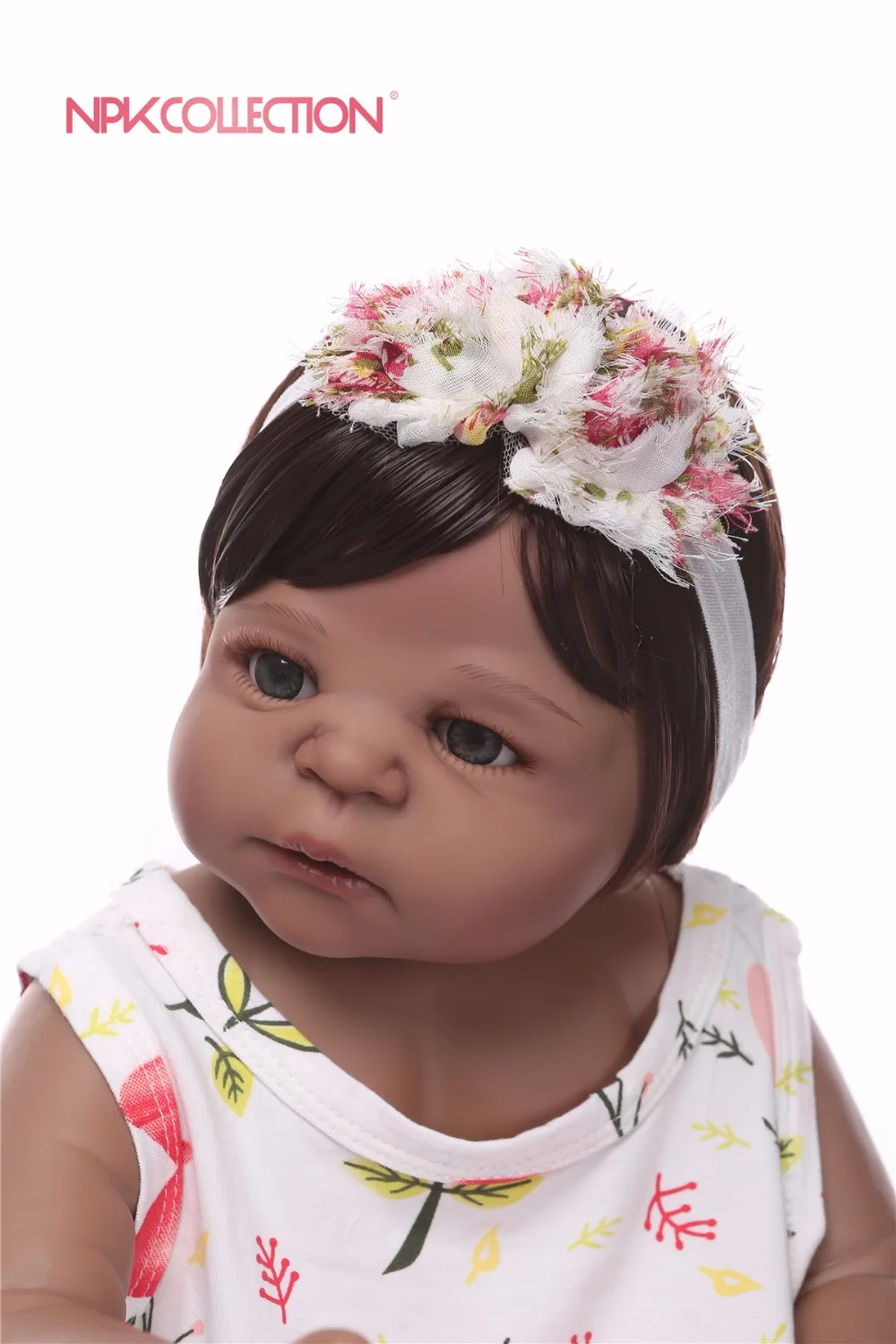 NPKCOLLECTION 2018 новый дизайн черная Детская кукла цельное Силиконовое тело