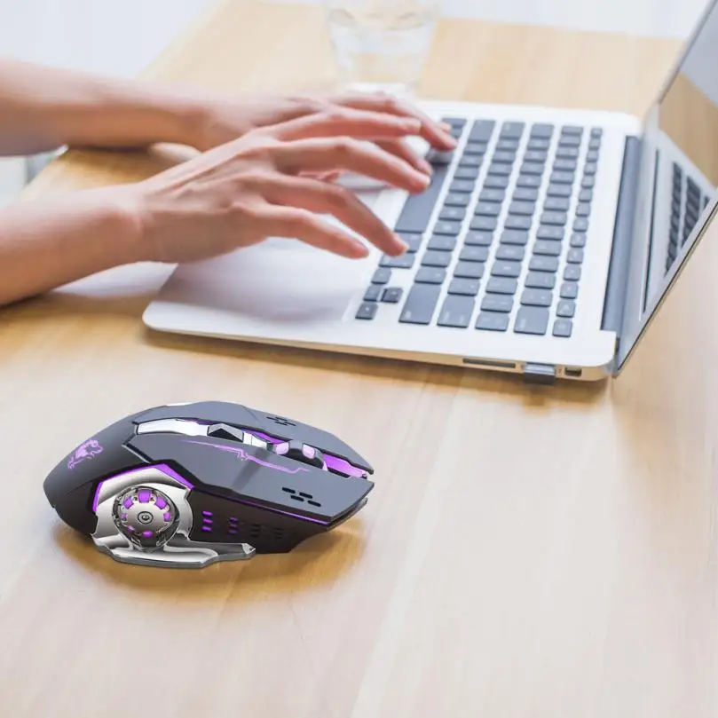 ECO HIPERDEAL модная перезаряжаемая X8 беспроводная Бесшумная светодиодная подсветка usb оптический, эргономический игровой мышь May29