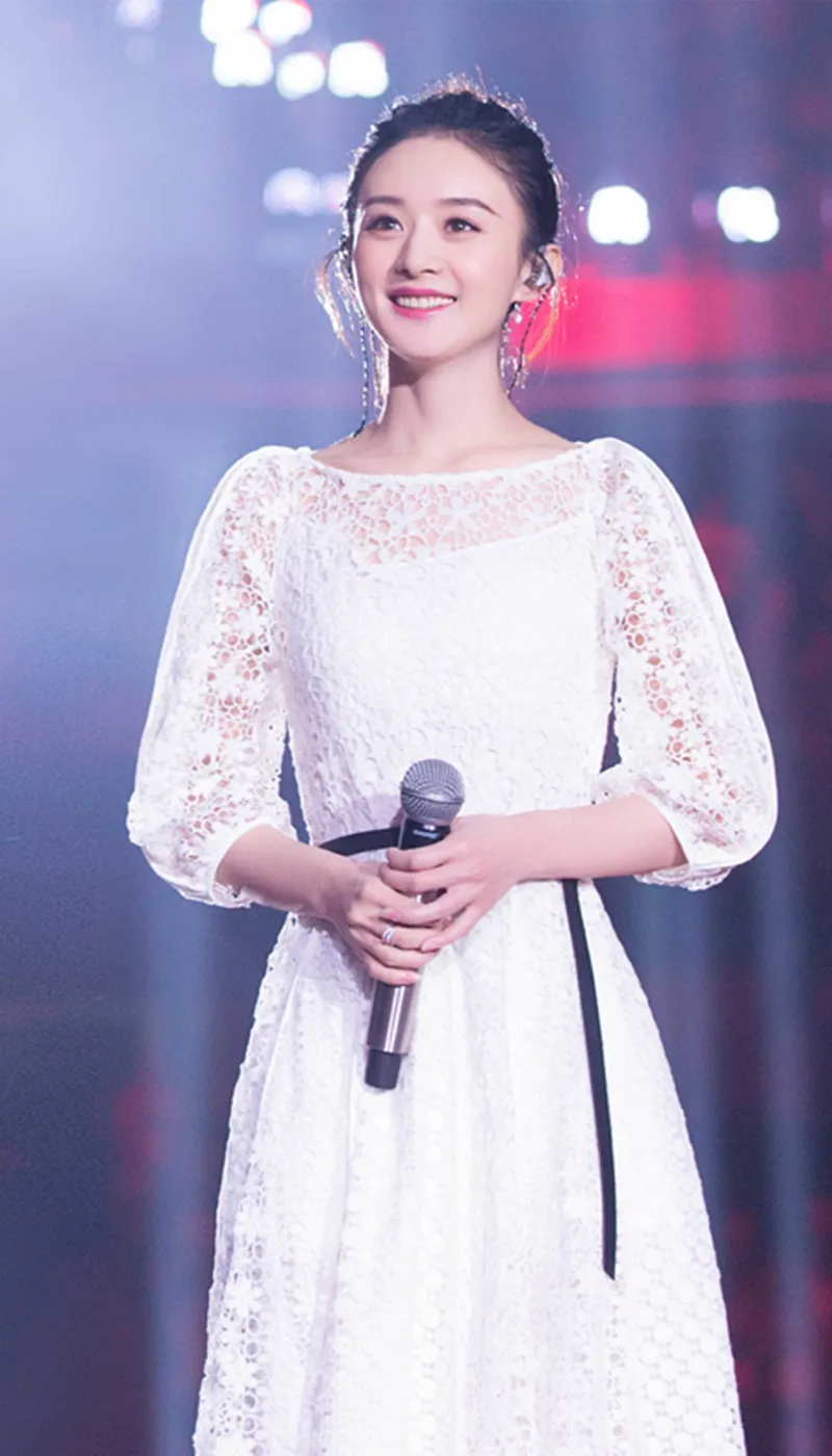 2019 платье сексуальное элегантное Zhao Liying полное кружево выдалбливают женщин