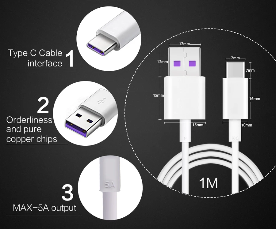 huawei P20 P10 Plus Mate10 Mate9 Pro SuperCharge Быстрый зарядный адаптер usb type-c кабель 5A type C кабель для передачи данных