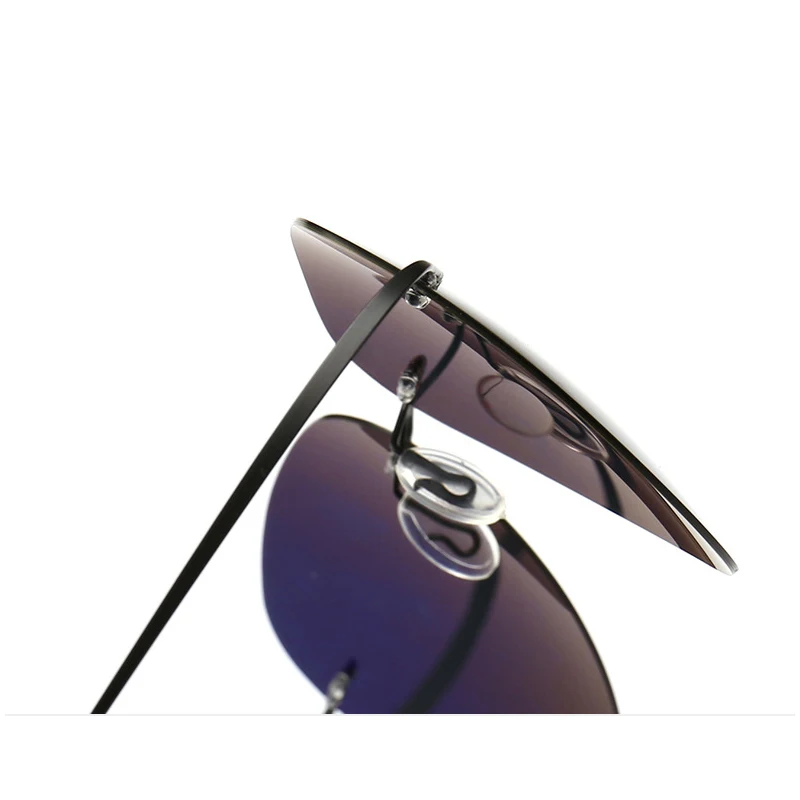 Fashion male Rimless Aviation Titanium POLARIZED Sunglasses Ultralight Driving women Brand Design Sun Glasses Oculos De Sol | Аксессуары