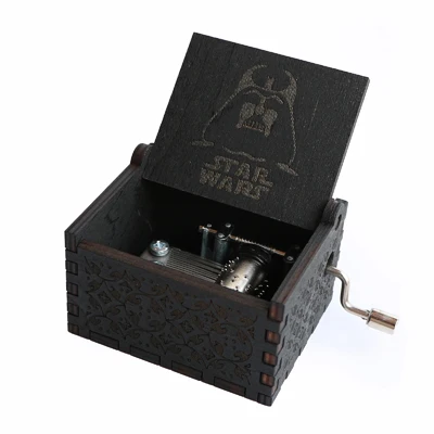 Star Wars 1-Black Прямая деревянная резьба ручная работа музыкальная шкатулка Звездные войны Музыкальная Коробка Рождественский подарок на год подарок на день рождения - Цвет: Star Wars 1-Black