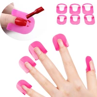26pcset 10sizes nail polish protector tool to keep polish from spilling plastic manicure finger nail art model tips cover case