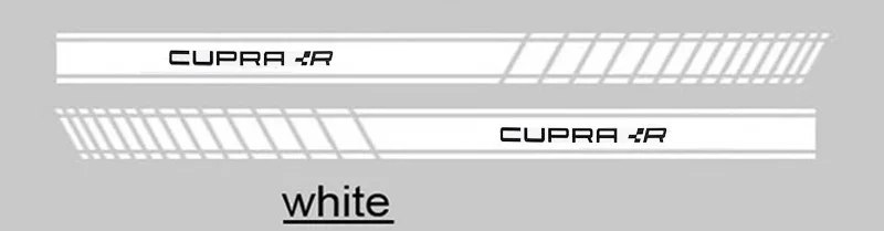 white CUPRA R 1 пара KK автомобиля боковой стикер тела для SEAT Leon CUPRA R автомобильные аксессуары - Название цвета: white CUPRA R