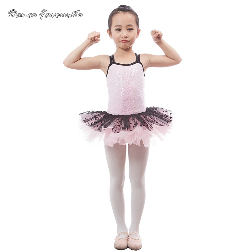Розовый лиф с блестками для танцев детский балетный костюм пачка Детская