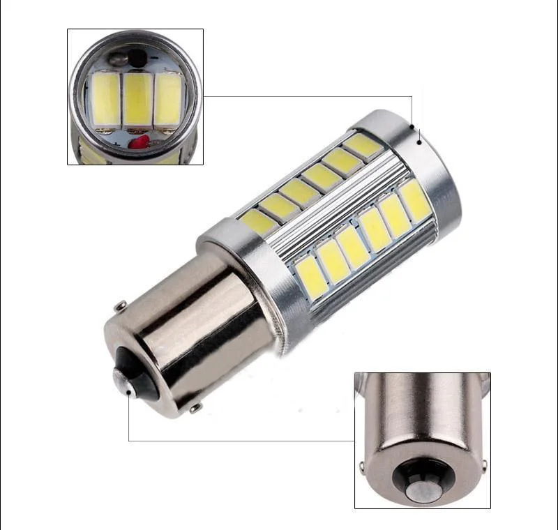 1156 BAU15S PY21W BA15S P21W 33 SMD 5630 LED Auto BAW15S PR21W BAY15S белый 12 В автомобиль 7506 7507 задний тормозной