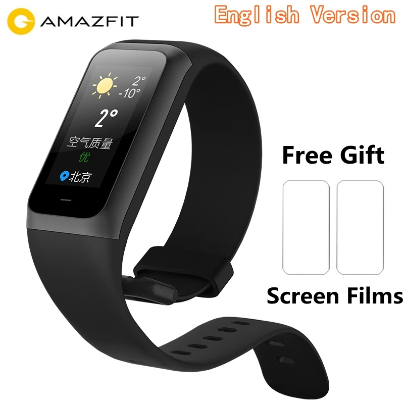 Фитнес-браслет Amazfit Cor 2, английская версия, 1,23 дюймов, ips цветной экран, 5 АТМ, водонепроницаемый шагомер, пульсометр