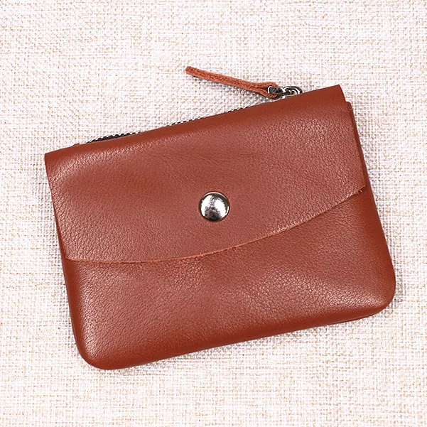 Red Brown SIMLINE, мужской кошелек из натуральной кожи, винтажный, ручной работы, женский, мужской, короткий, маленький, тонкий, кошельки, портмоне, держатель для карт, карман на молнии - Цвет: Red Brown