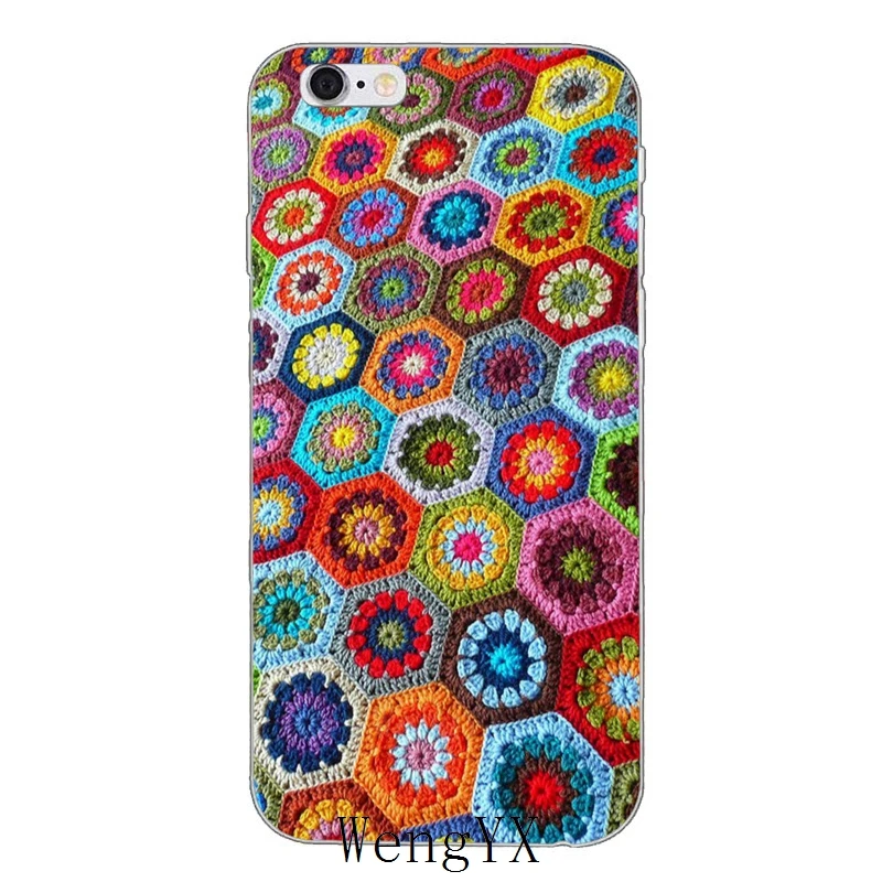 Сверхтонкий Мягкий чехол из ТПУ для iPhone 4, 4S, 5, 5S, 5c, SE, 6, 6s, 7, 8 plus, X, XR, XS Max - Цвет: Crochet-Textile-A-10