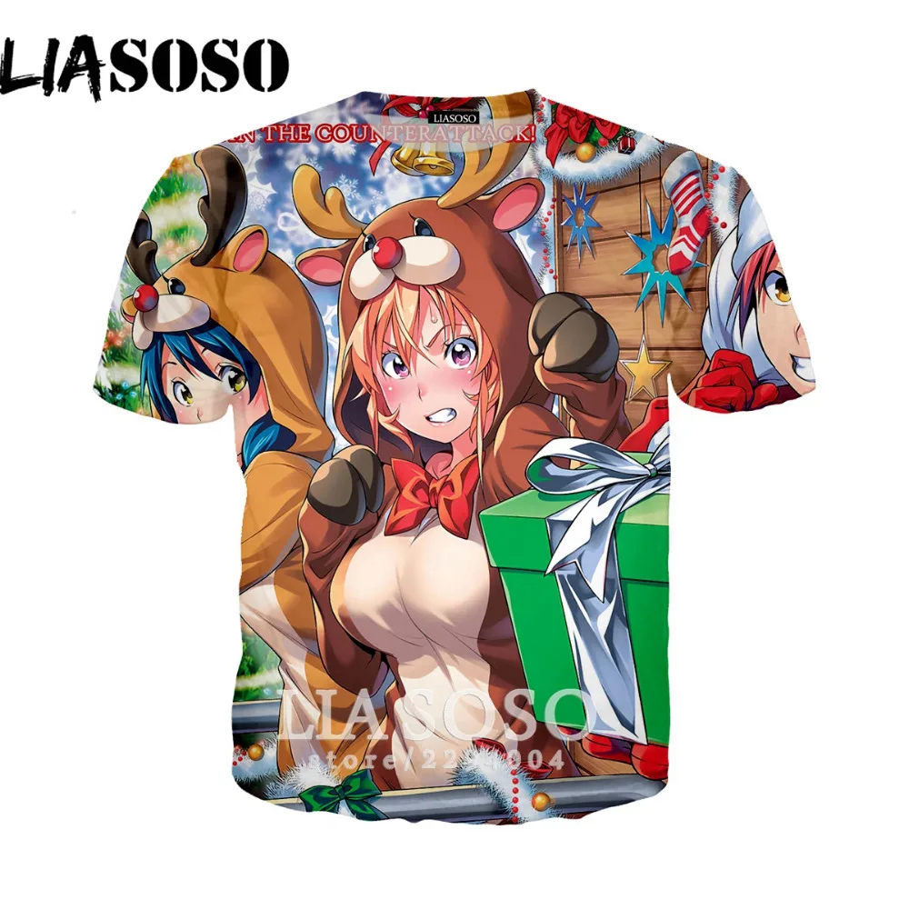 LIASOSO съедобные дух футболка Shokugeki Нет Soma в мужской футболки 3D печати с коротким