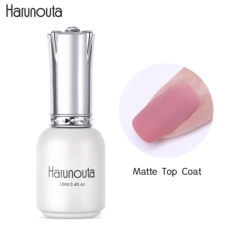 Matte Top Coat Harunouta 12 мл однотонная одежда личная гигиена Красный Фиолетовый Блеск Звездное платины краски стойкий гель для ногтей дизайн ногтей гель Лаки - Цвет: Matte Top Coat