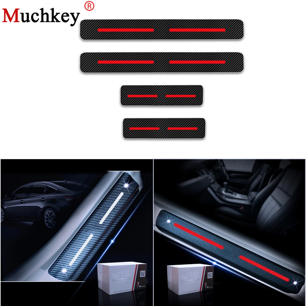 4 шт. для порога автомобиля Dodge Caliber от 2007 до 2012 4D Наклейка из углеродного волокна