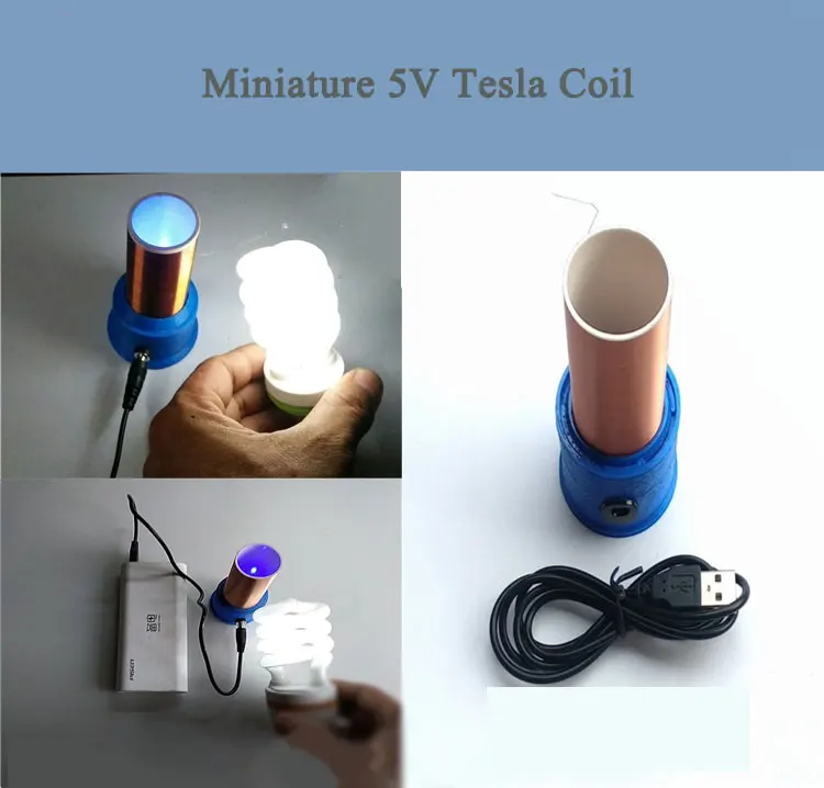 Миниатюрная 5V Катушка Tesla технология электронный DIY маленькое производство