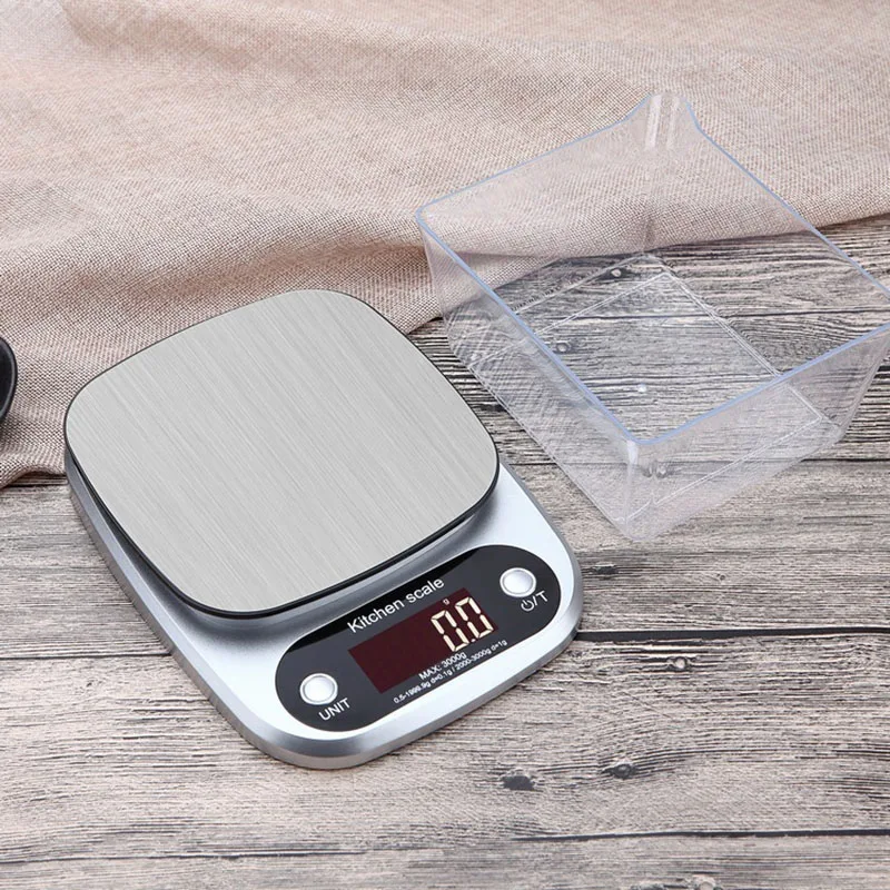 Portable Electronic Digital Stainless Steel Kitchen Weighing Platform Food Scale Gadgets Grams Tool | Дом и сад