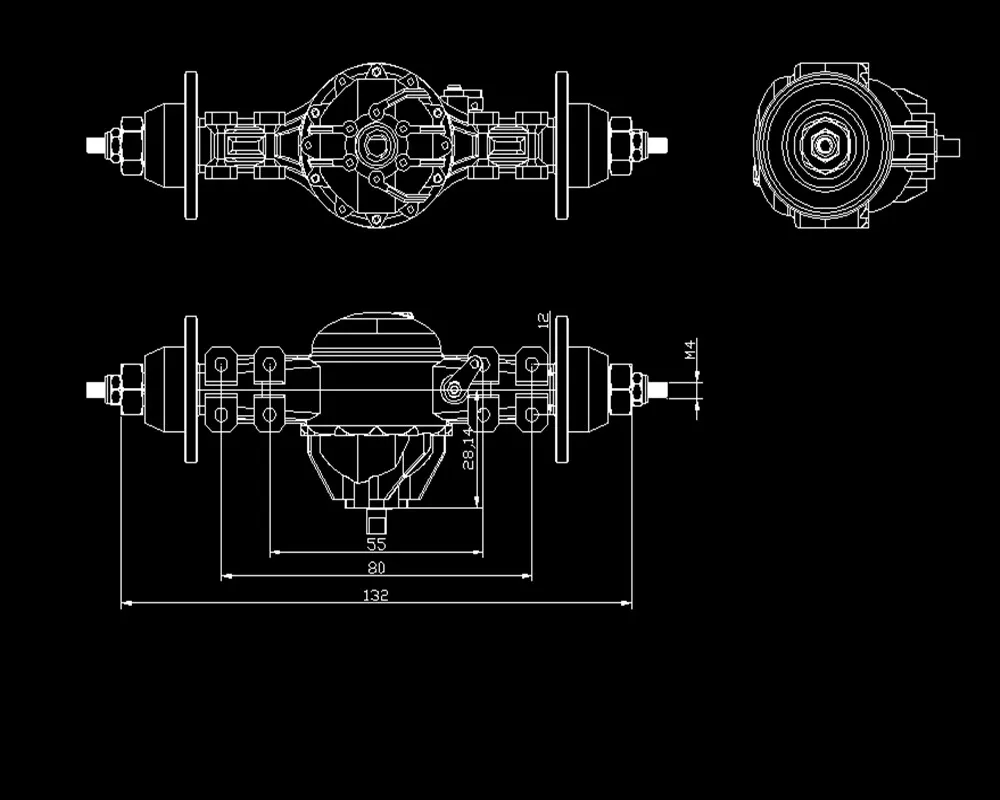 Металлический дифференциал заднего моста для 1:14 масштаб rc actros грузовик 8X8 6X6