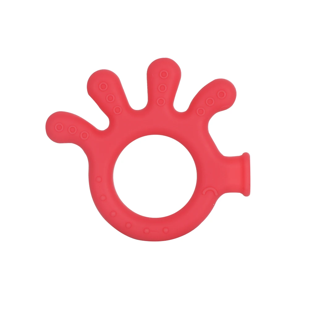 Type 2 Octopus red Новые детские трофеи мультфильм Силиконовая накладка на ладони Прорезыватель лягушка жевательные игрушки, не содержащие БИСФЕНОЛ-натуральный органический лак, на основе Холодильная камера набор для прорезывания зубов - Цвет: Type 2 Octopus red