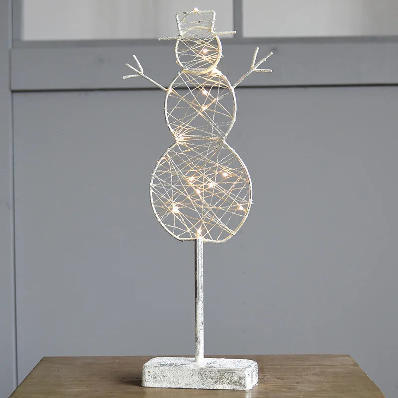Silver snowman Рождественские светящиеся изделия светящиеся обручи креативные олени звезда дерево украшение дома для нового года торговый центр спальня Navidad аксессуары - Цвет: Silver snowman