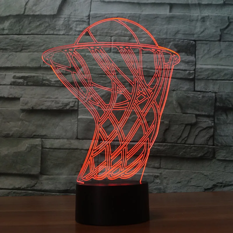 3D Креативный дизайн для баскетбола цветные ночные светильники 7 цветов домашнего