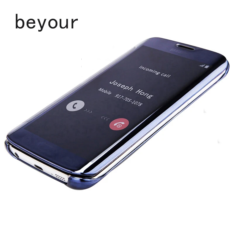 Прозрачный зеркальный умный флип чехол для Samsung Galaxy S5 S6 S6edge + S7 Edge S8 S9 s9 plus Note 5/3 8