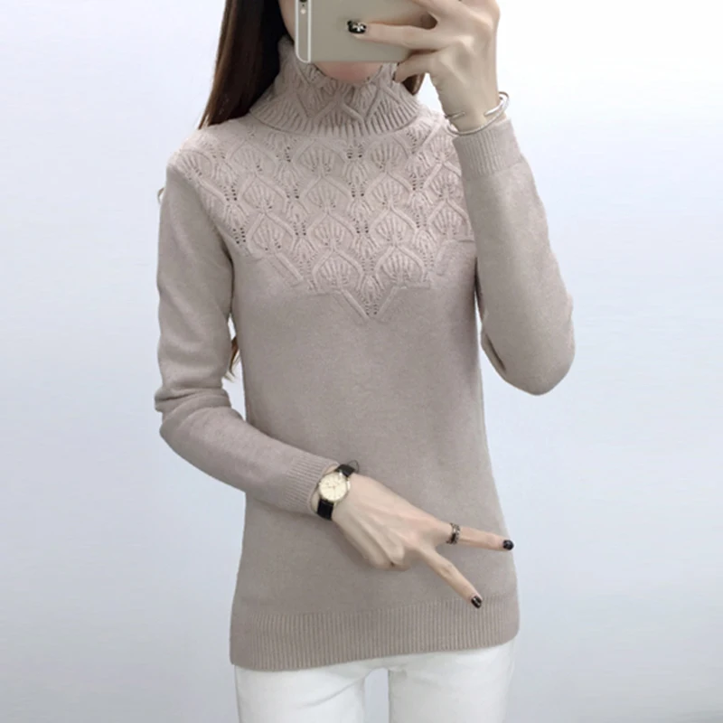 Knitted And Pullovers women sweater 2019 Autumn Winter Casual Turtleneck long sleeve pullover Fashion Pull Femme | Женская одежда