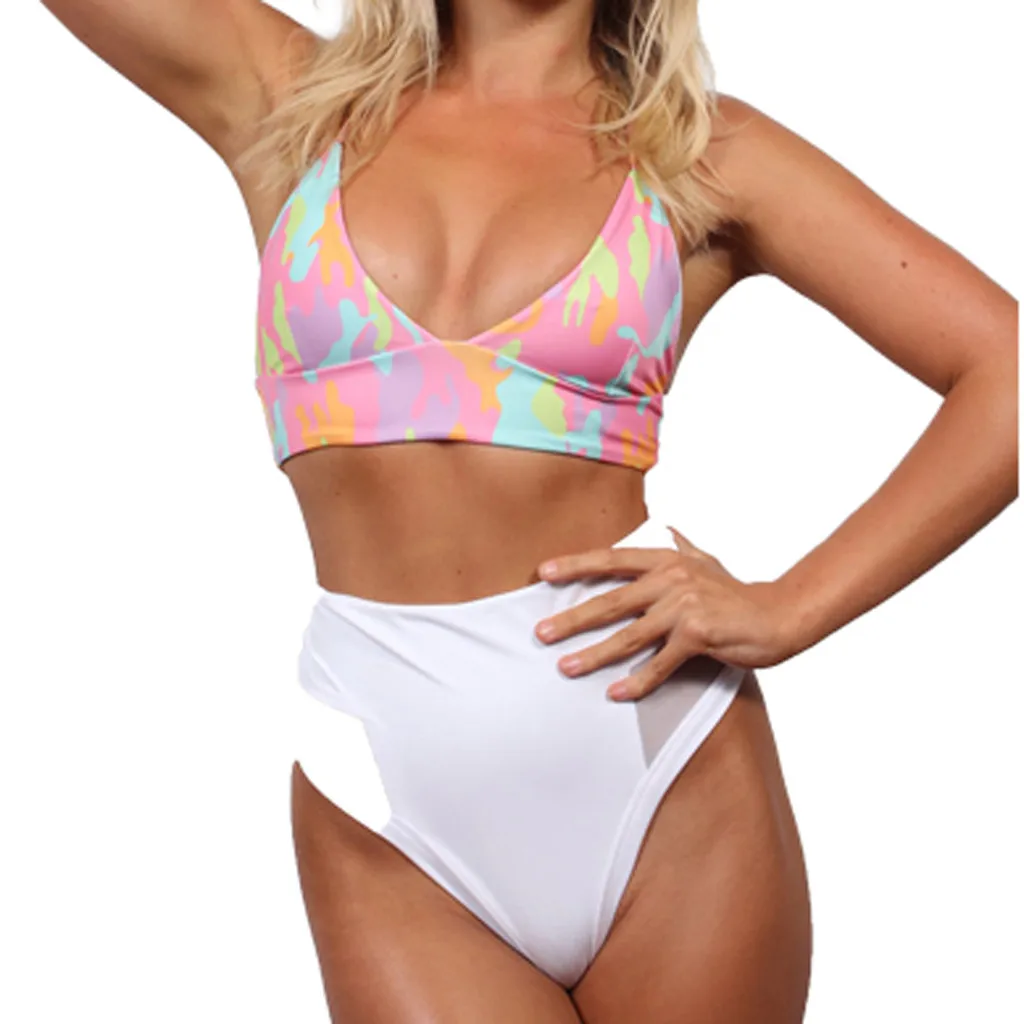 SAGACE камуфляж привлекательный женский купальник розовое бикини 2019 Лидер продаж