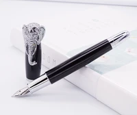 fuliwen fountain pen elephant head on cap delicate black signature pen medium nib business office home school supplies