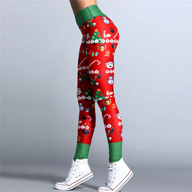 Женские Леггинсы для йоги и бега с принтом Санта Клауса|women yoga|leggings fitness gymwomens yoga