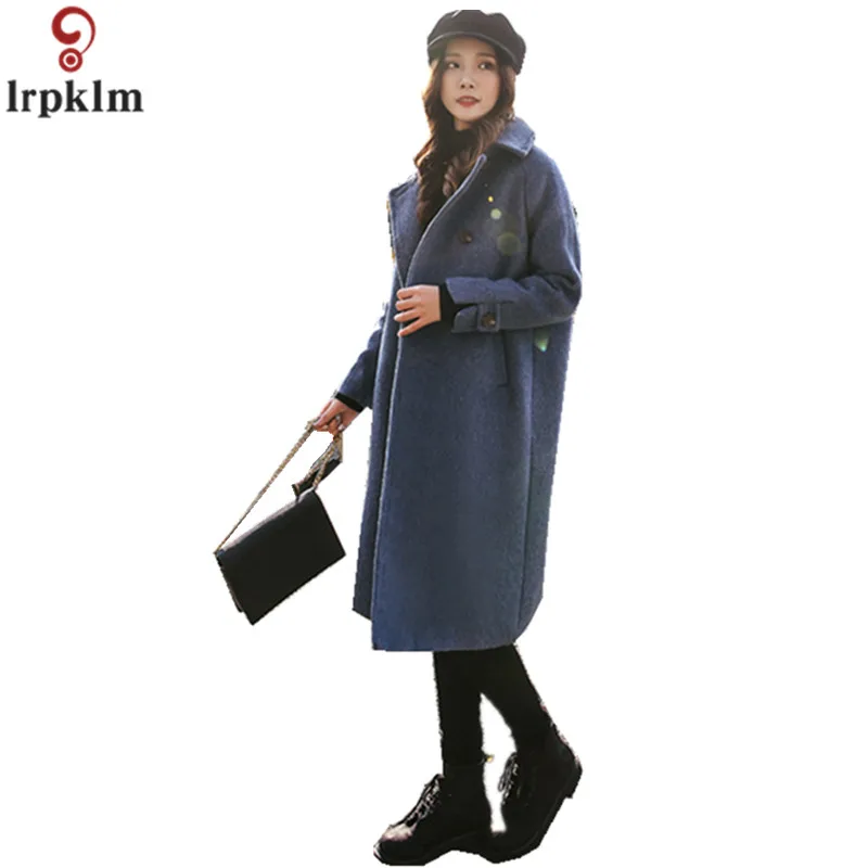 Брендовое женское длинное шерстяное пальто Осеннее Новое корейское модное
