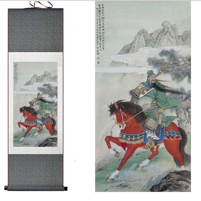 Китайская художественная живопись GuanYunChang, украшение для дома и офиса, китайская живопись, художественные фигурки, живопись