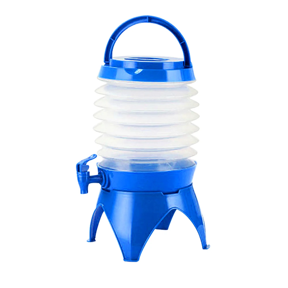 Container With Lid Portable Outdoor Telescopic Drinking Detachable Folding PE Multifunctional Storage Tools Water Bucket | Спорт и