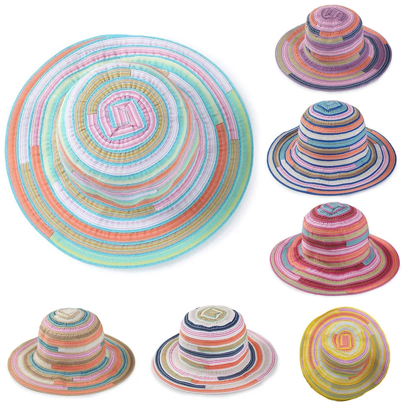 

Шляпа женская летняя Складная в полоску, с принтом