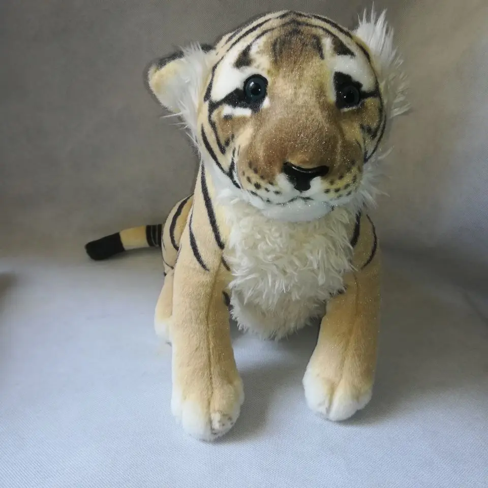 Фото Игрушка для реальной жизни желтый тигр около 35x30 см мягкая плюшевая игрушка-Тигр