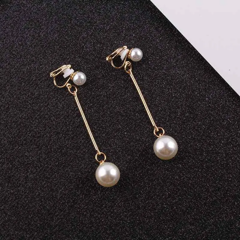 gold JIOFREE, модные, свадебные, вечерние, подарок, элегантные, имитация жемчуга, клипсы, серьги без пирсинга, серьги без отверстия для ушей, ювелирные изделия - Окраска металла: gold