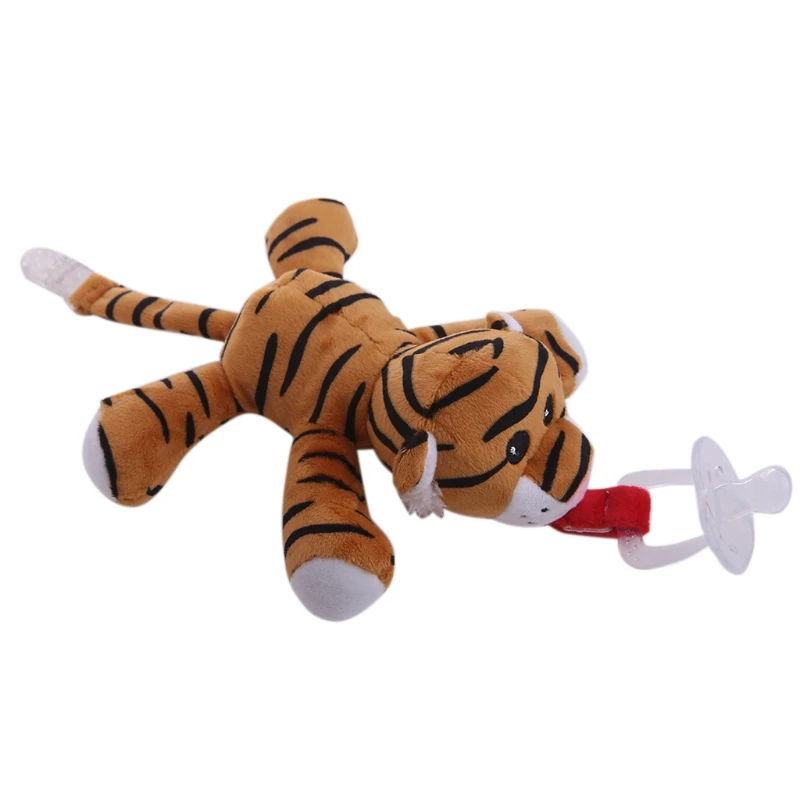 Tiger Ребенок мальчик девочка пустышка цепь клип плюшевые игрушки животных пустышка держатель для сосок - Цвет: Tiger