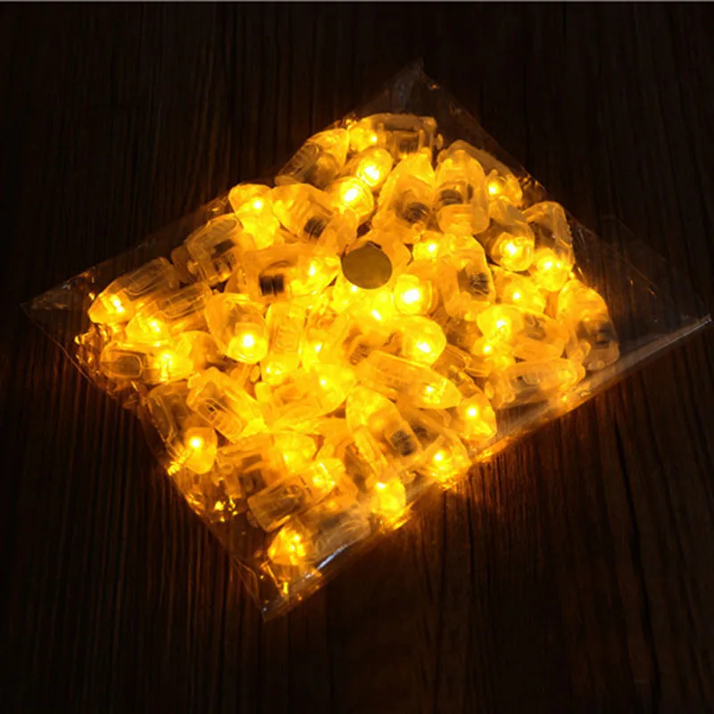 yellow light 50 шт./лот, высокая яркость, светодиодный светильник на воздушном шаре, светящиеся лампы на бумажный фонарь воздушный шар, украшение на день рождения, мини-шар - Цвет: yellow light