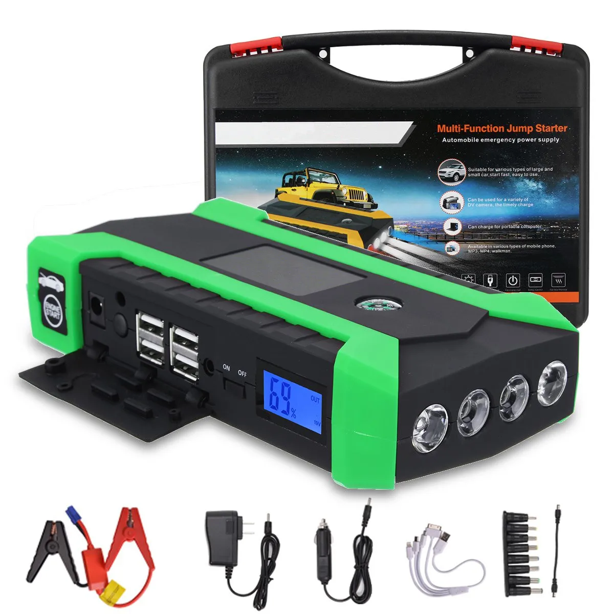 89800mAh 600A 12V автомобильный стартер Портативный Автомобильный Аккумулятор Booster