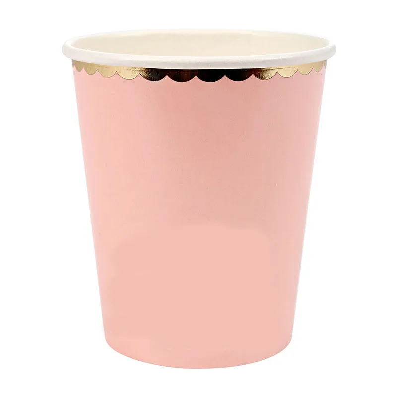 pink cups 8 шт. 7 дюймов розовый синий день рождения Свадебная вечеринка Принадлежности Декор блюдо для торта одноразовые бумага "Принцесса" тарелки Детские невесты душ сувениры - Цвет: pink cups