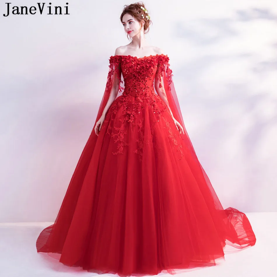 JaneVini Vestidos арабское длинное вечернее платье с накидкой бисером 3d цветами