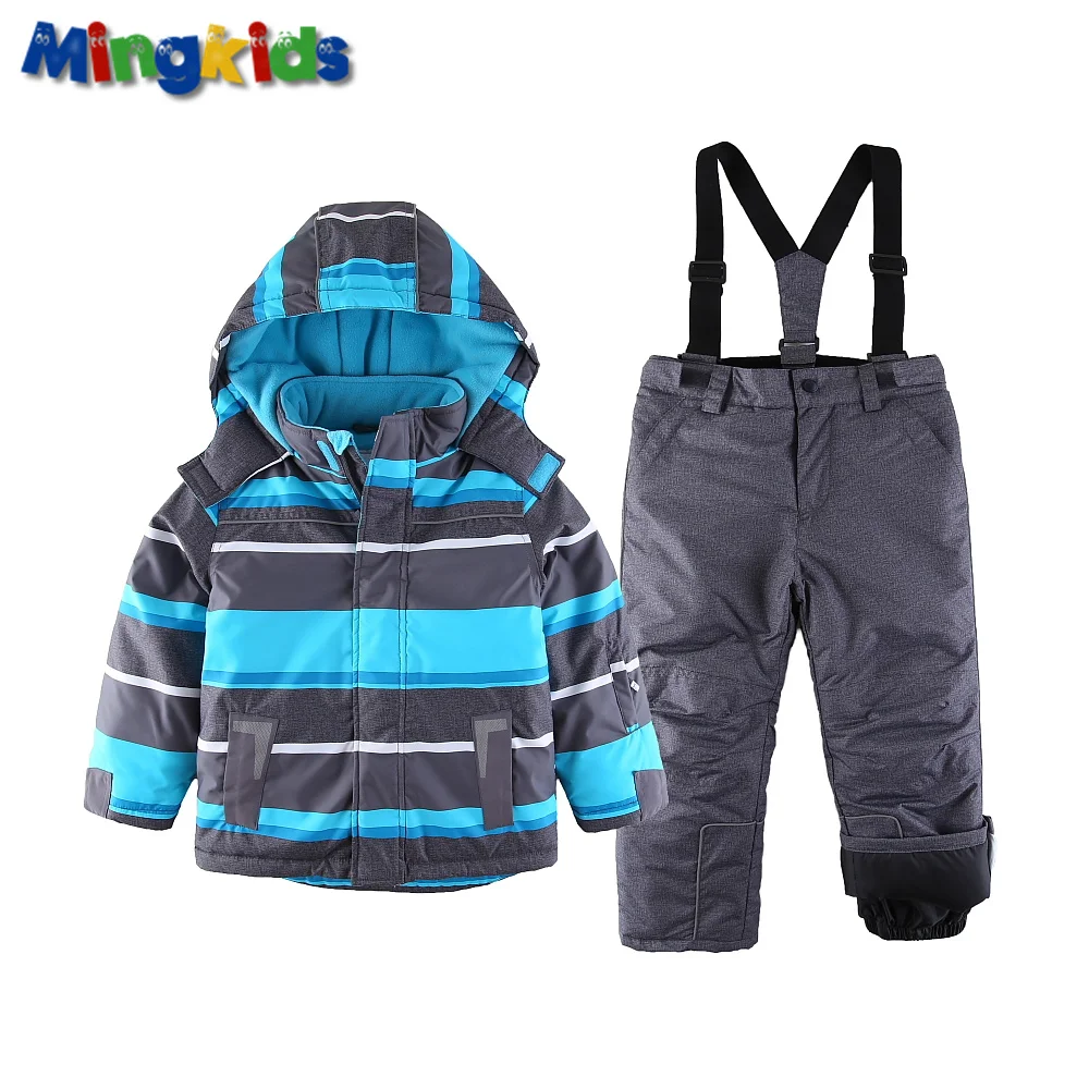 ИЗ РОССИИ! Mingkids Зима Дети Верхняя Одежда мальчик Спортивный Лыжный Костюм Водонепроницаемый Ветрозащитный мальчик куртка подкладка флис лыжные штаны теплый удобный фирменная одежда бренд