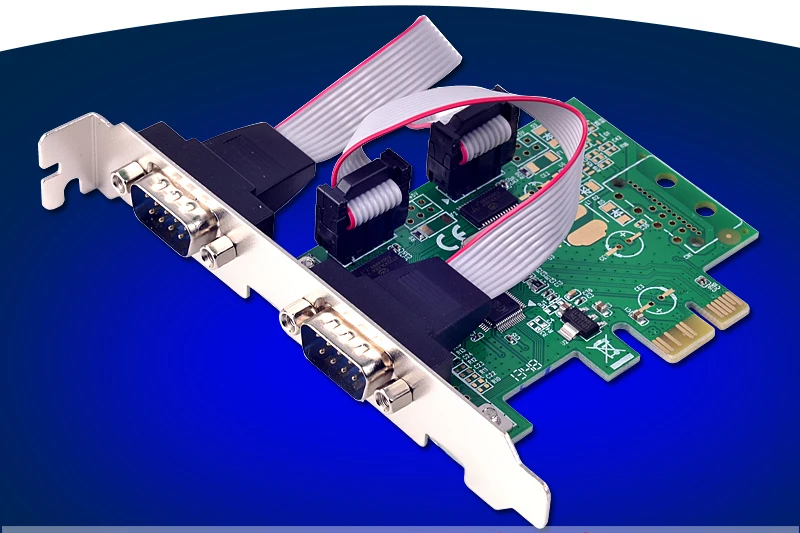 2 порта RS232 серийный PCI-E карта расширения RS-232 DB9 COM адаптер WCH 382L чипсет | Компьютеры