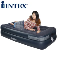 intex inflatable mattress 66721 single double layer luxury flock printing bed cushion