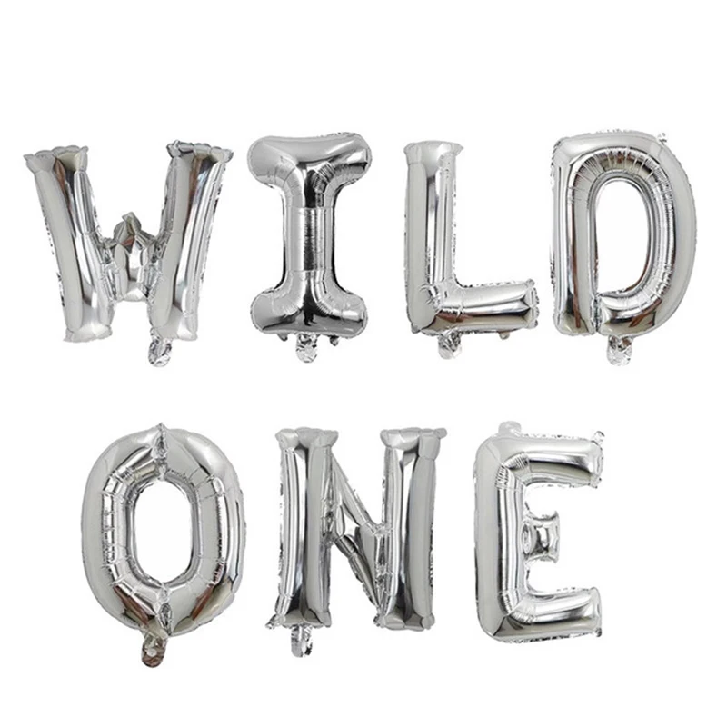Оливковый 1 Набор, 16 дюймов, розовое золото, Wild One/One, фольгированный шар, детский душ, 1 день рождения, украшение, шары для детей 1 год, Globos - Цвет: Оливковый