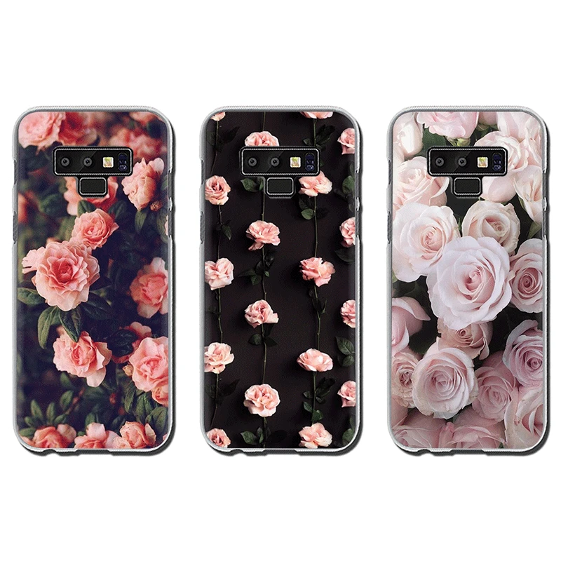 Розовый с цветочным принтом жесткий чехол для телефона для Samsung Galaxy A3 A5 A6 A8 плюс A7 A9 A10 A30 A40 A50 A70